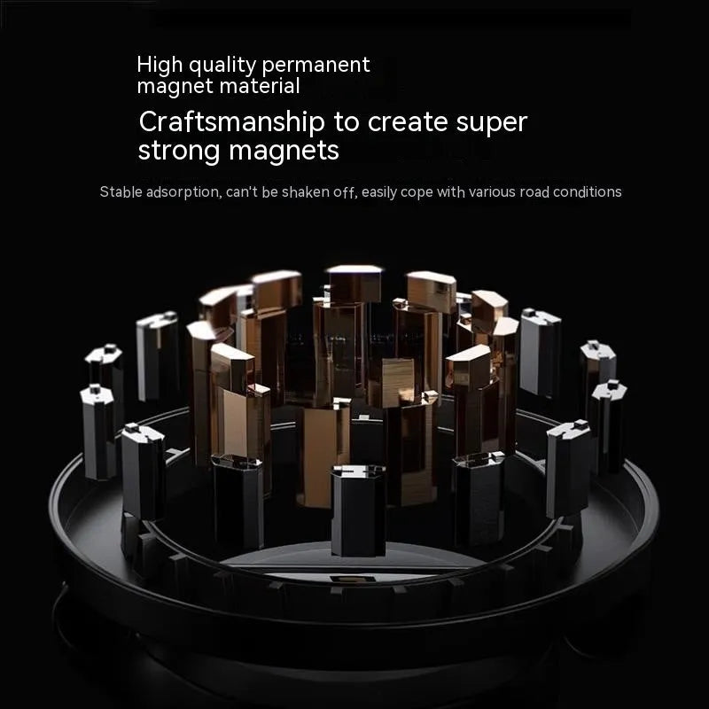 All-metal magnetic car phone mount with foldable design in Qian Colour for dashboard installation