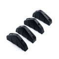 Black triangular car rear spoiler with carbon fibre pattern option measuring 15cm wide