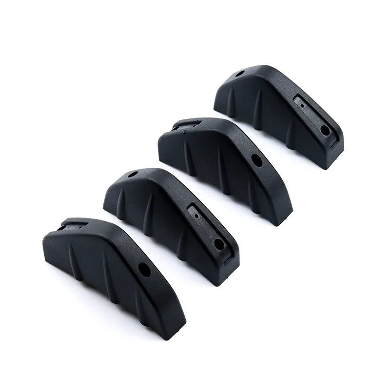 Black triangular car rear spoiler with carbon fibre pattern option measuring 15cm wide