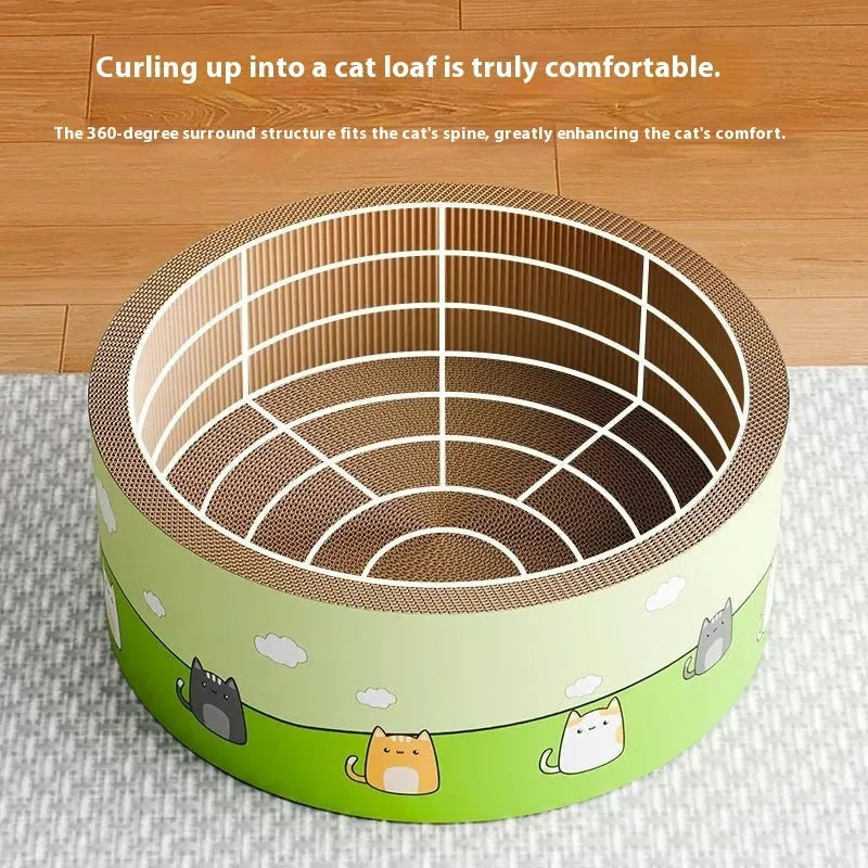 HK round deep pit cat scratch board in 45-50cm size with corrugated paper construction