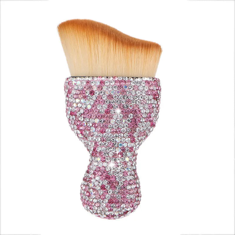 Compact car interior soft brush for dust removal with PVC bristles, 10cm length, in pink