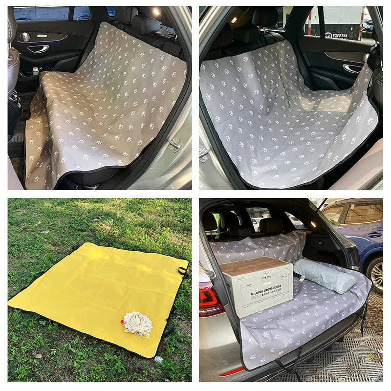 Cloth waterproof car pet mat for rear seats in various dog print and solid colours