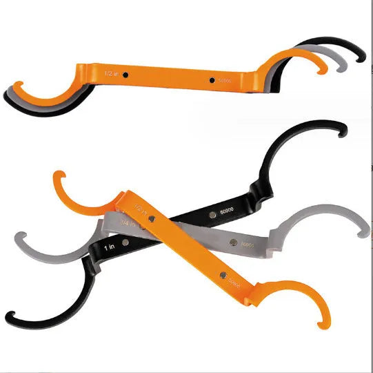 H251 magnetic suction crescent wrench three-piece set with orange, grey and black colour-coded handles