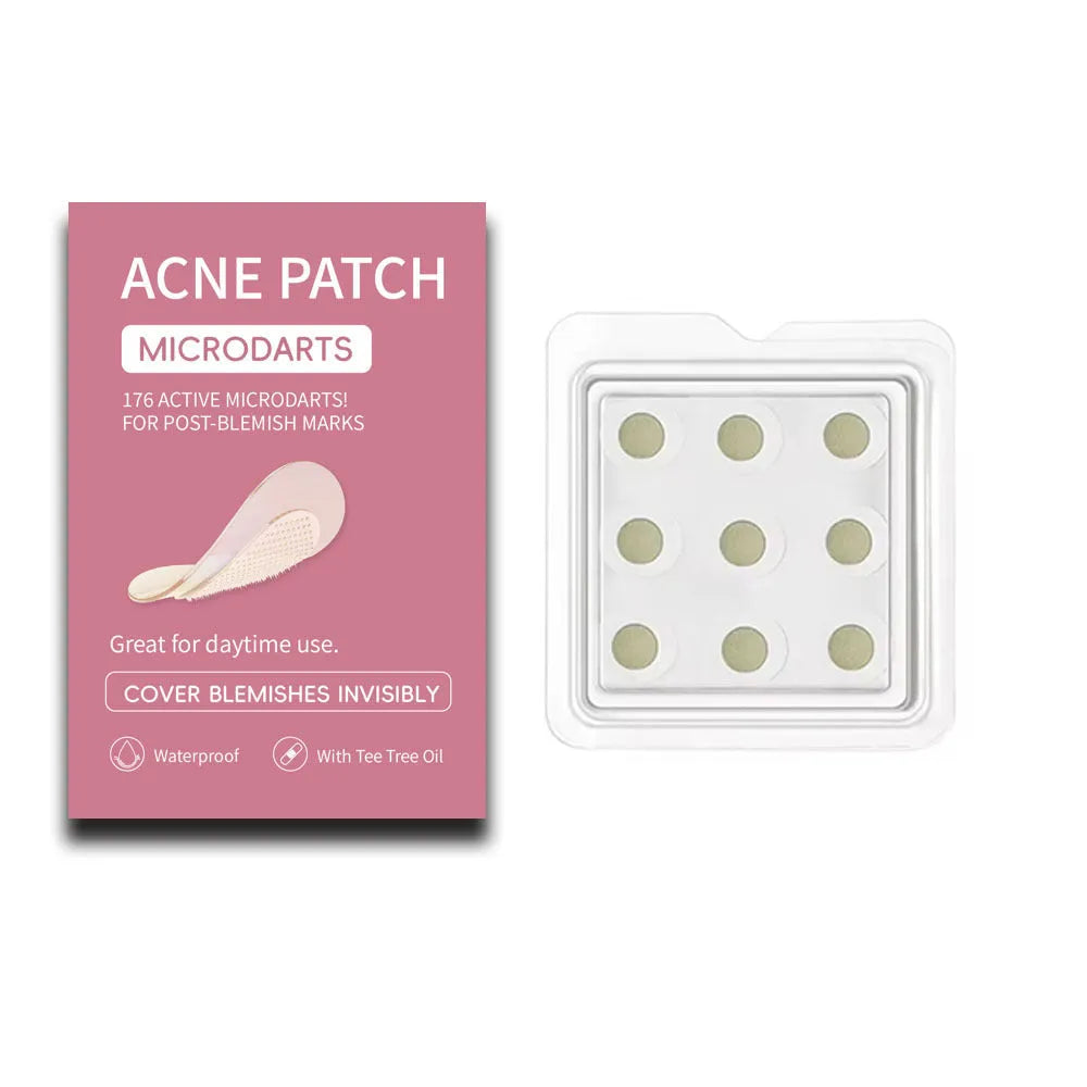 Box of 9 hydrocolloid acne patches for pimple and closed comedone desalting treatment