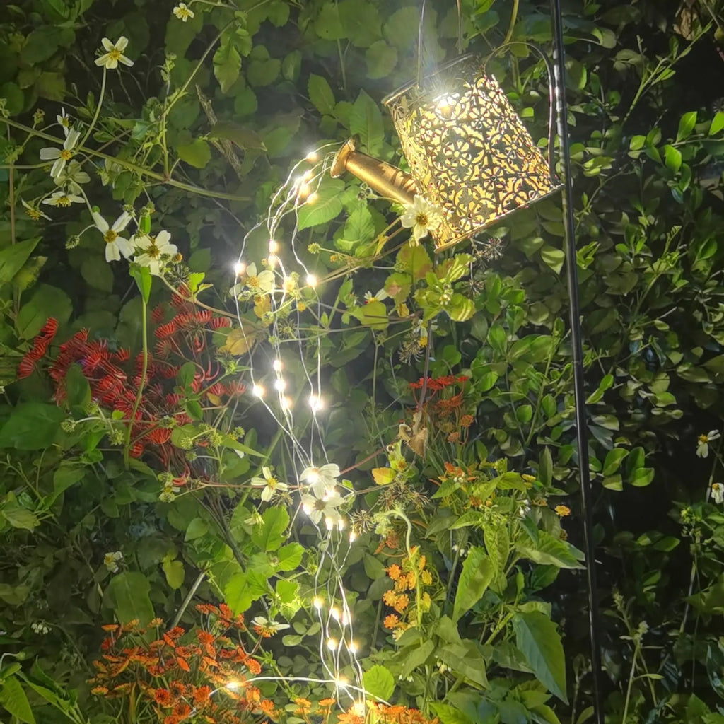 Solar kettle light in butterfly kettle colour, wrought iron, 210x100x140 mm, for outdoor courtyard use