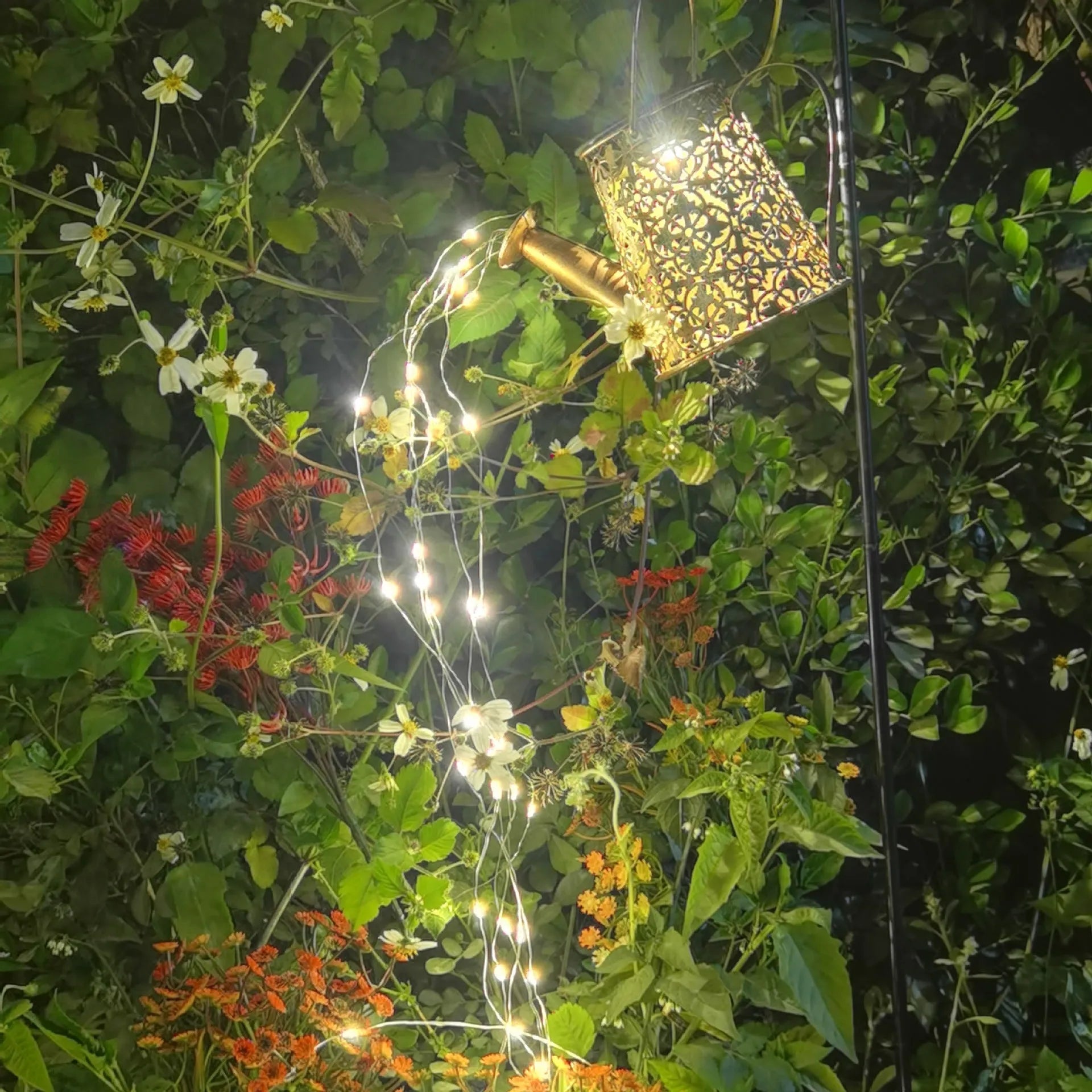 Solar kettle light in butterfly kettle colour, wrought iron, 210x100x140 mm, for outdoor courtyard use