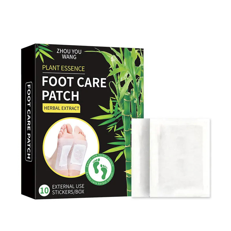 Box of 10 non-woven dehumidifying foot patches with Chinese mugwort paste for sole application