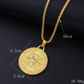 Gold geometric women's necklace with zircon stones and alloy pendant
