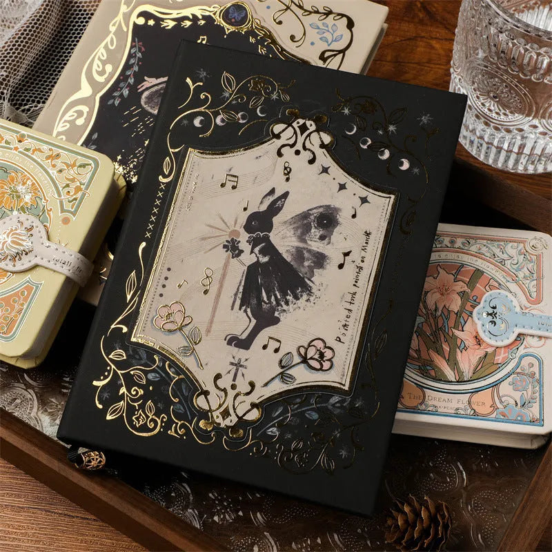 Retro Art THALO gothic style A5 notebook with 40g wood pulp paper in Little Rabbit, Forest, or Red Fruit Temptation cover designs