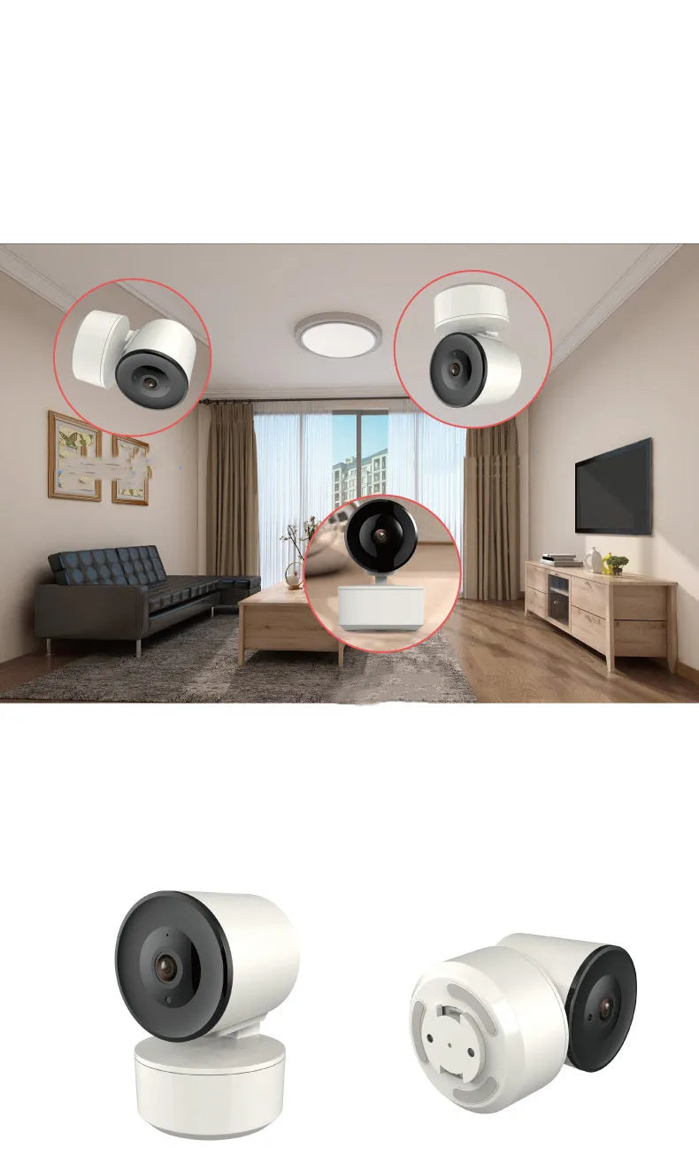 Indoor WiFi security camera with 1080p resolution and motion tracking features