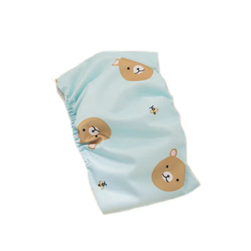Blue Bear pattern reusable polyester dog diaper with fastener tape and elastic waistband for leakproof protection