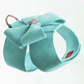 Adjustable puppy chest strap with bowknot decoration in microfiber fabric