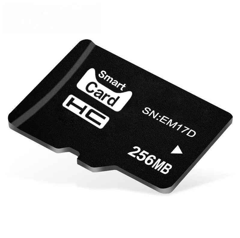 256MB TF memory card with integrated mini speaker measuring 11mm by 15mm