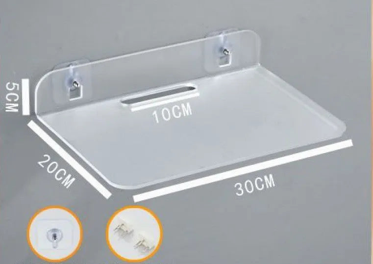 Acrylic right angle camera monitoring bracket, 13.5x11.5x5.5cm, no-drill wall mount in transparent finish