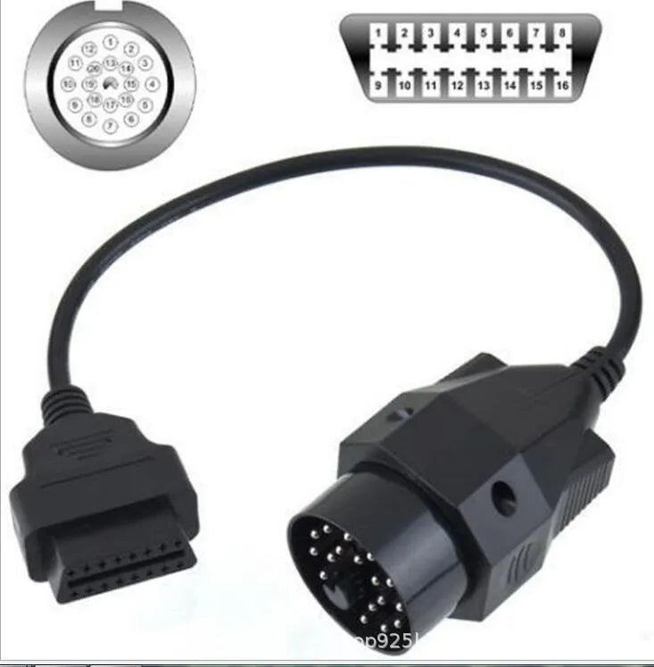 BMW OBD2 20-pin to 16-pin diagnostic cable adapter for vehicle scanner compatibility