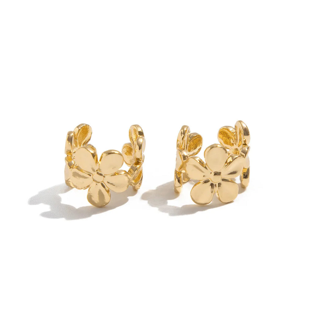 Gold starfish and conch shell drop earrings for women with animal zodiac design