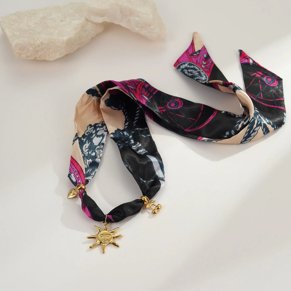 Women's stainless steel jewellery with 18K gold electroplating for autumn winter scarf coordination