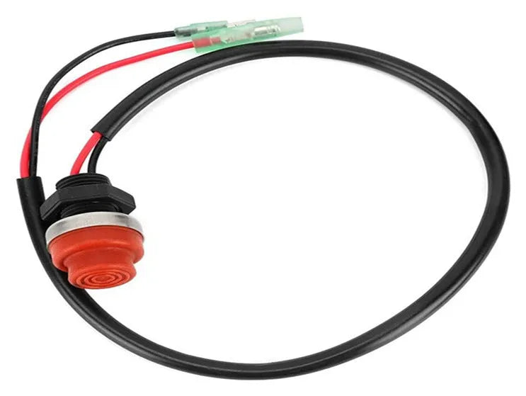 YAMAHA outboard motor engine kill switch with plastic housing and coiled safety lanyard