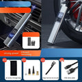 Wireless digital display car air pump and vacuum cleaner with four functions including tyre inflation and cleaning