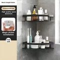 Black punch-free multiple layer toilet bath storage rack with Double Triangle design