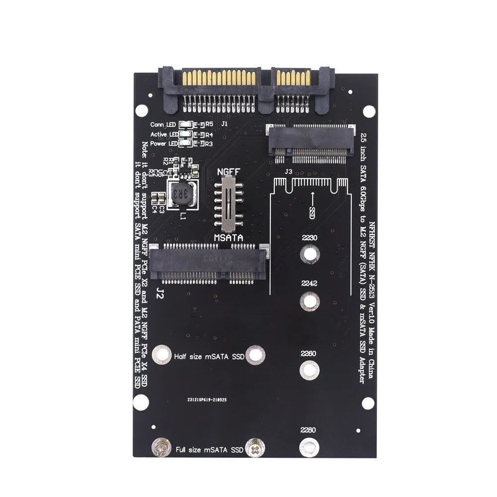 SATA3 to M.2 NGFF mSATA SSD adapter conversion card in black and blue colour options