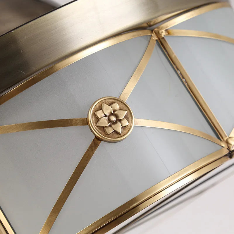 Gold 42-inch ceiling fan light with invisible PC blades and remote control