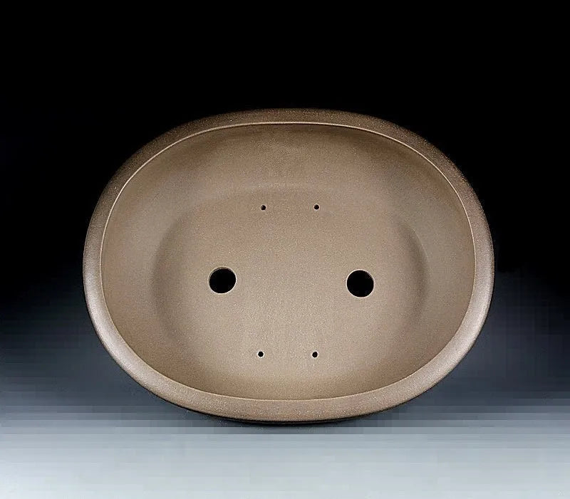 Handmade oval purple sand flowerpot with black mud finish, 50x39.5x16cm, classical style for plants