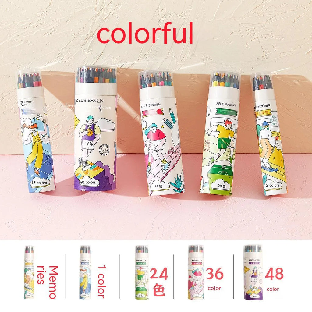 Zhenglin Sports Series colour pencils in 24-colour and 36-colour sets for children's drawing
