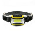 Three-speed yellow plastic COB headlamp for outdoor night riding and work lighting