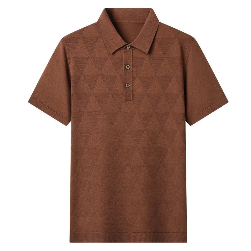 Men's short sleeve T-shirt in DX525 Green ice silk lyocell fabric, quick-dry casual top