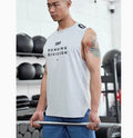 Men's loose-fitting mesh ice silk sports vest in black, blue, grey, or white colours