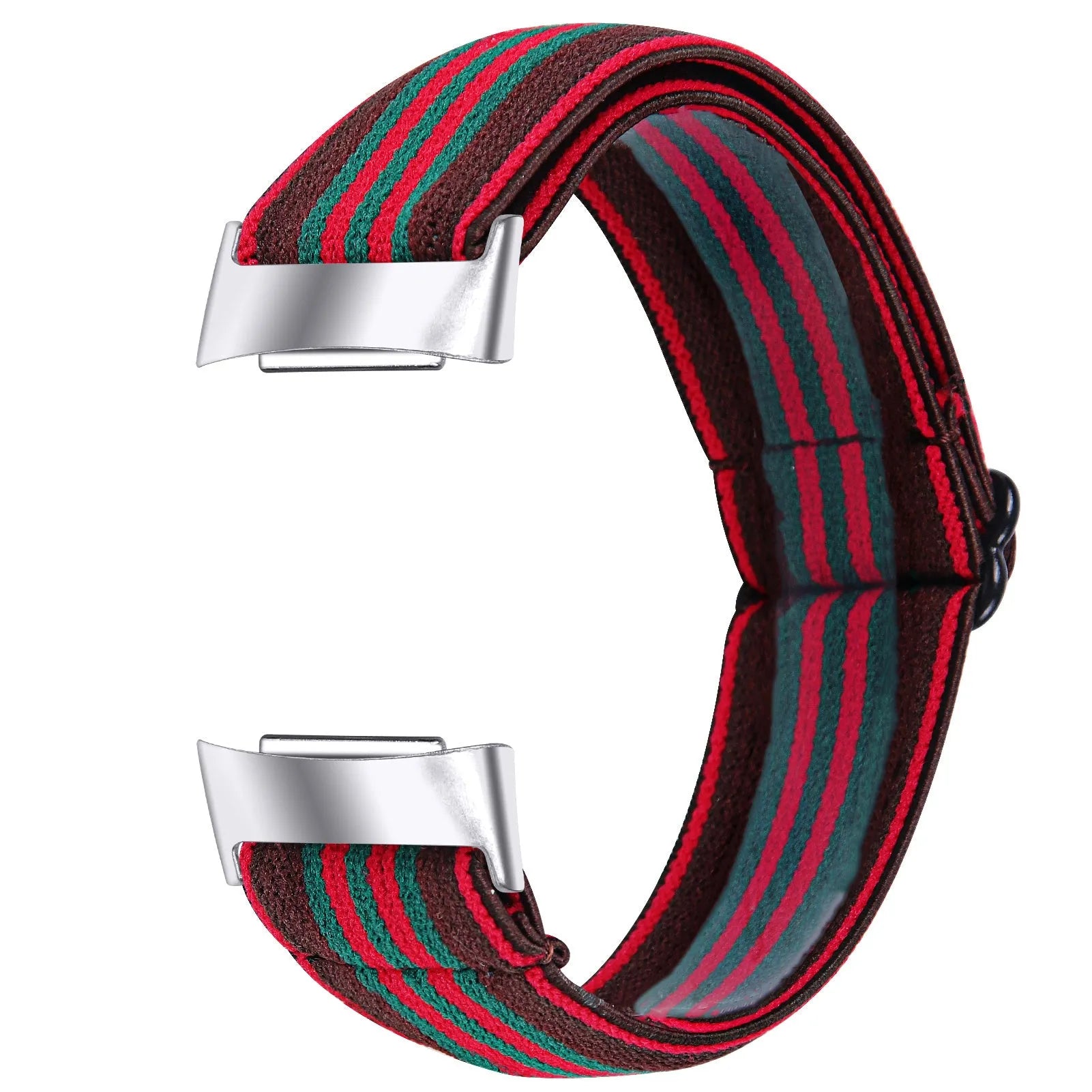 Adjustable printed elastic watch strap for Fitbit Charge 6 in Green Arrow colour, 5.5-8.5 inches fit