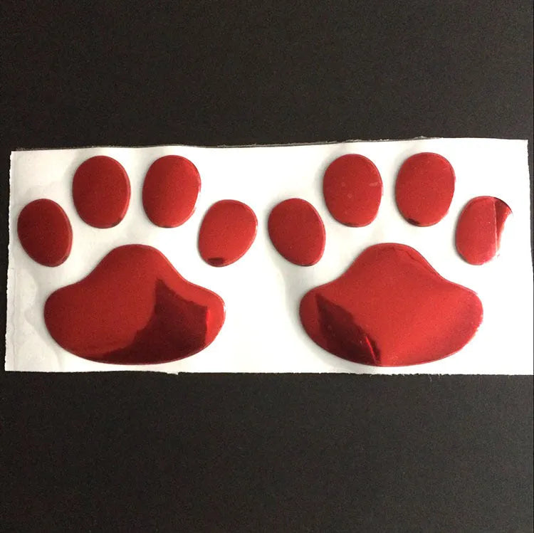 PVC car sticker with hand-shaped brush design and dog footprints pattern for bumper scratch protection