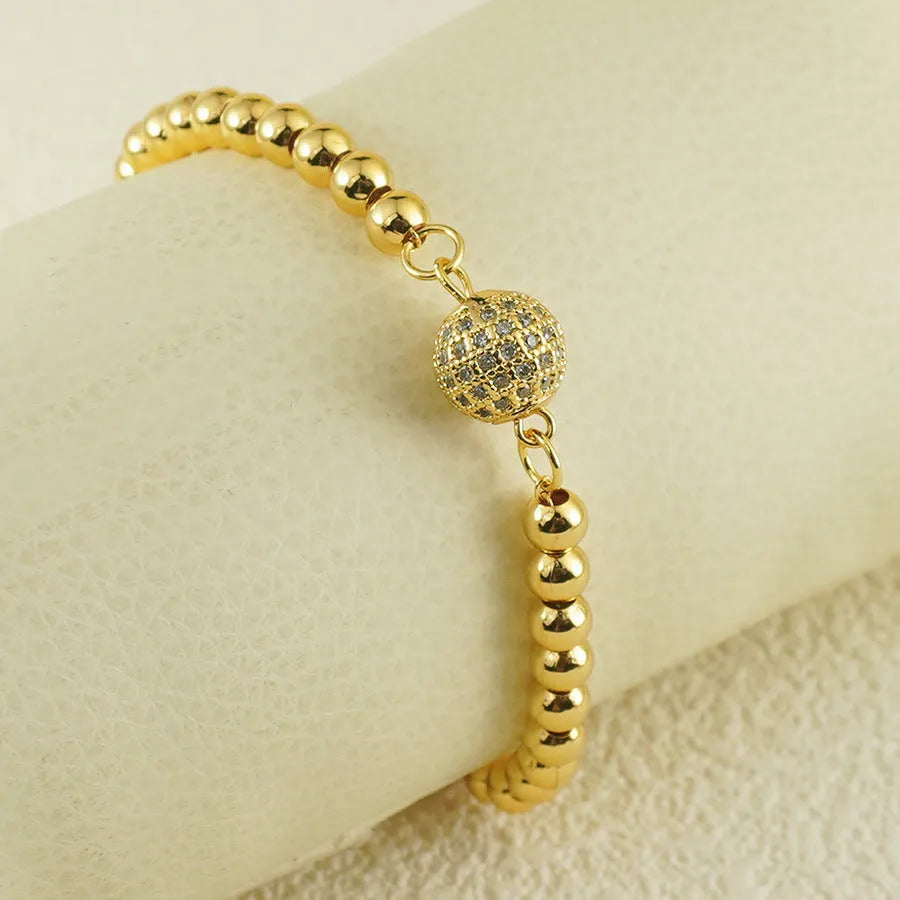 Women's copper bracelet with heart shape design and single zircon decorative element
