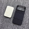 Carbon fiber kevlar magnetic gradient phone case for iPhone 17 Pro Max with plaid pattern in Sunset Gold.