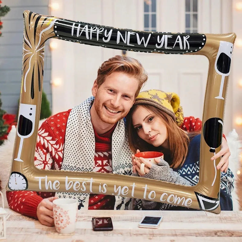 Christmas inflatable photo frame PVC decoration for holiday party photography props