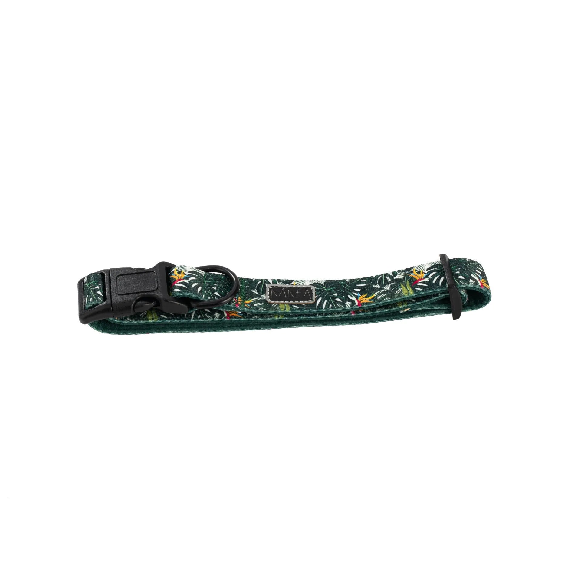 Adjustable cloth dog harness set with six accessories including vest, collar, leash, waste bag holder, bow tie, and scarf