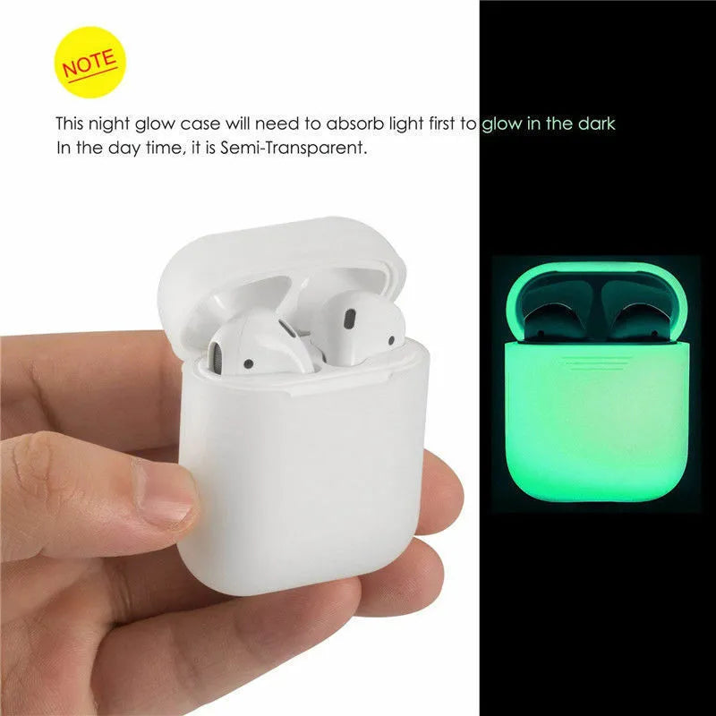 Luminous silicone flip-type protective case for Apple AirPods wireless earphones