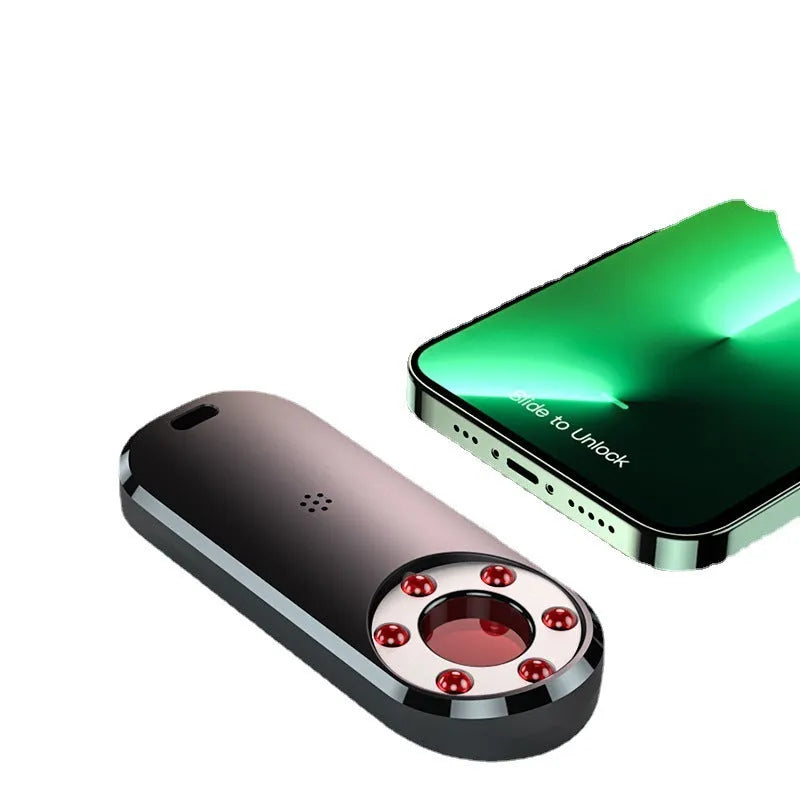 AK400 portable infrared detector for anti-monitoring with compact black housing and USB port.