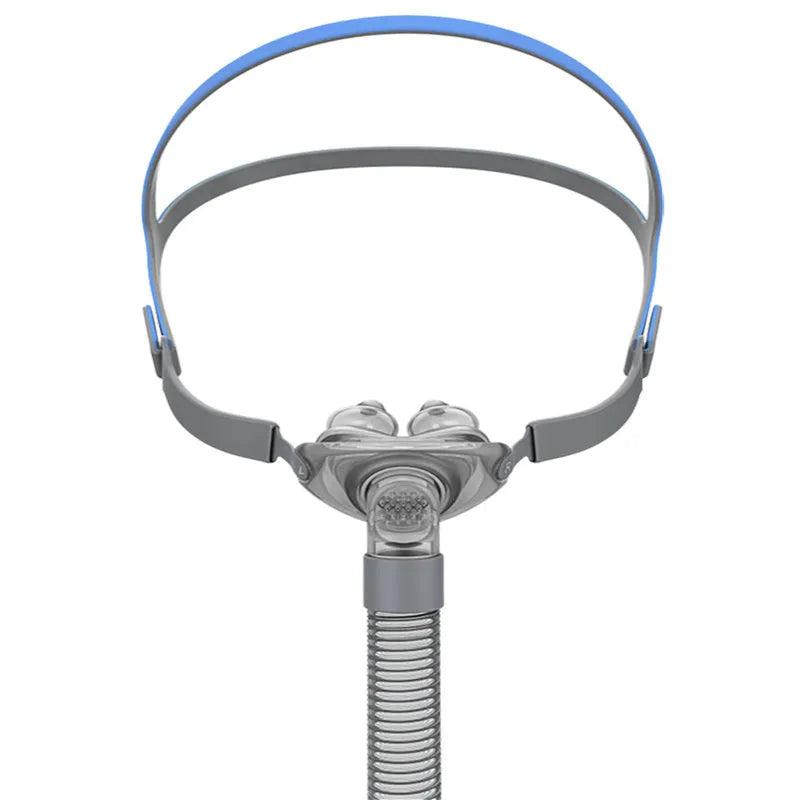Ventilator nasal pillow mask with thickened silicone cushions and adjustable headband for CPAP machines