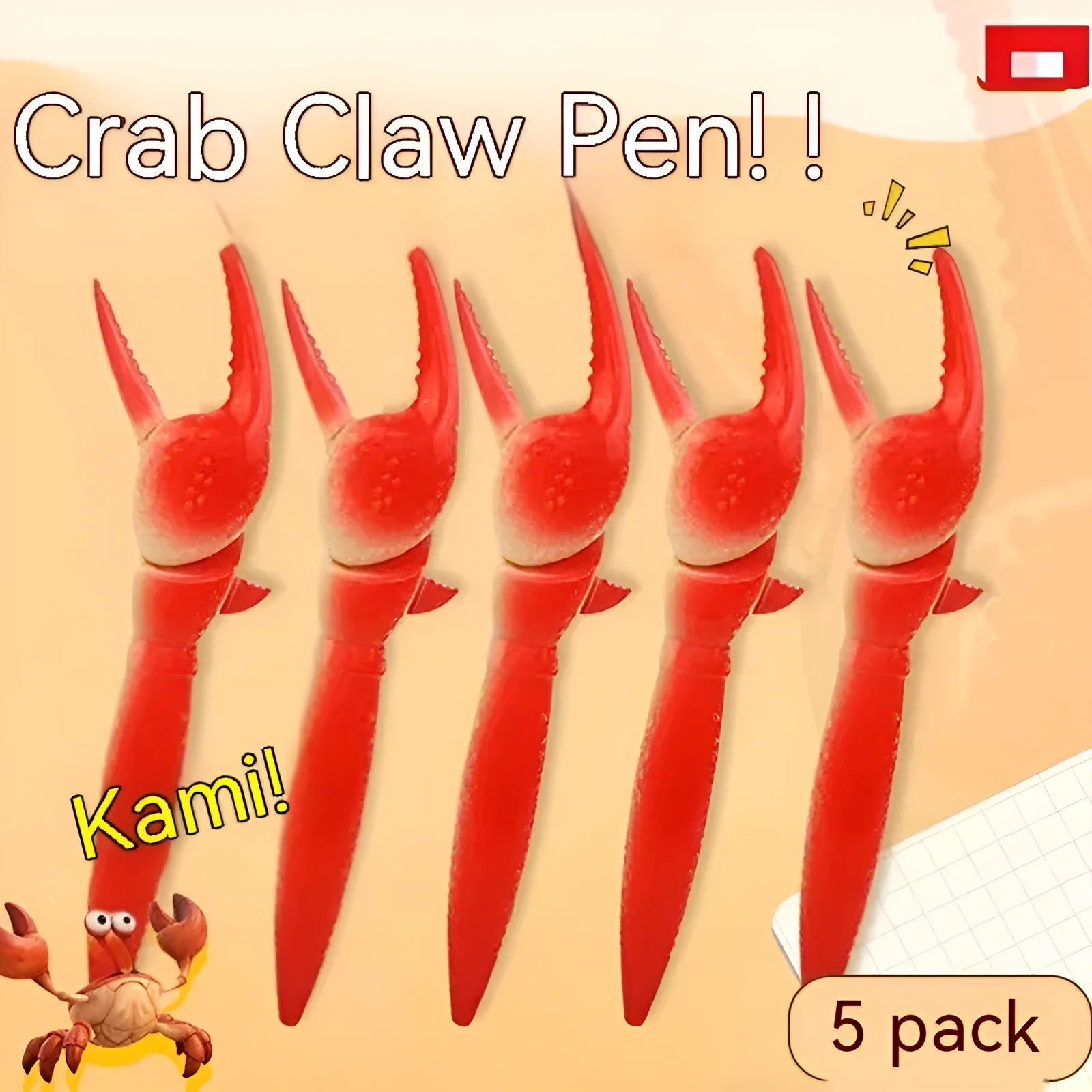 Ballpoint pen with crab claw pressing can clip mechanism for interactive writing