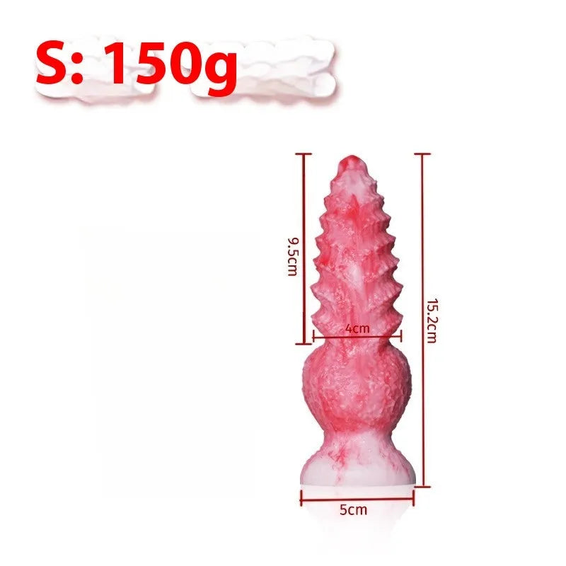 Pink shaped penis women's masturbation device in platinum silicone