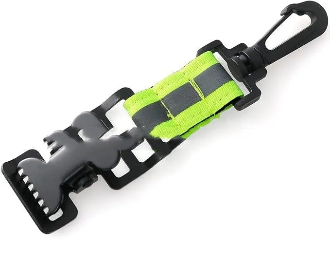 Fluorescent green universal safety clip with metal buckle for fireman gloves organisation