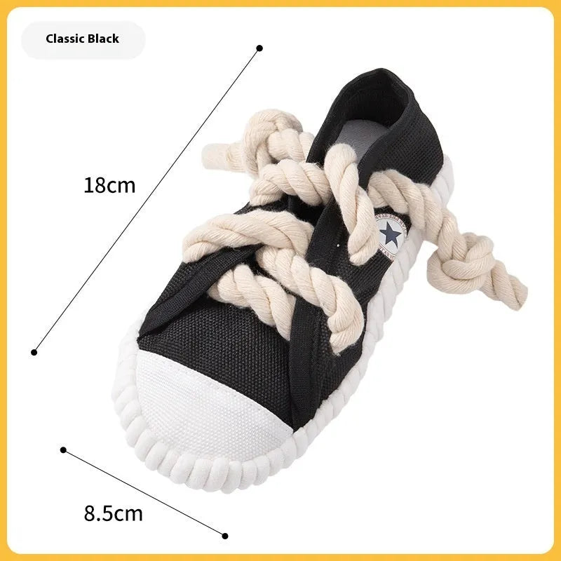 Dog sound slippers toy in rock yellow with bendable plastic body and sound feature for molar chewing