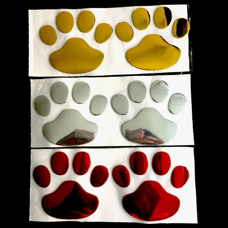PVC car sticker with hand-shaped brush design and dog footprints pattern for bumper scratch protection