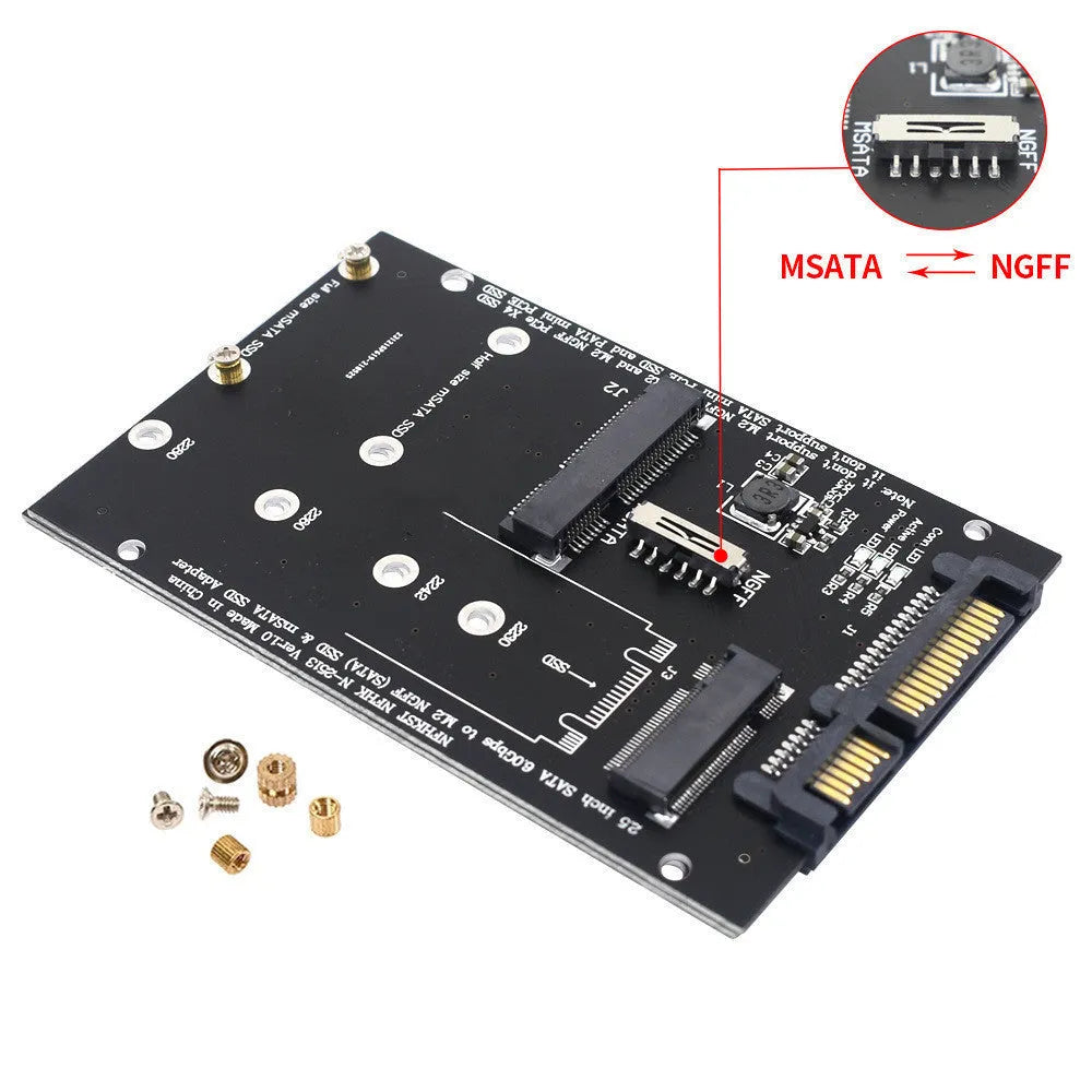 SATA3 to M.2 NGFF mSATA SSD adapter conversion card in black and blue colour options