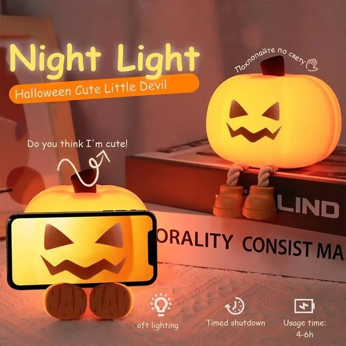 Halloween creative racket atmosphere pumpkin lamp night light with geometric design and colourful glow