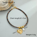 Women's stainless steel leopard necklace with geometric pendant and adjustable chain length