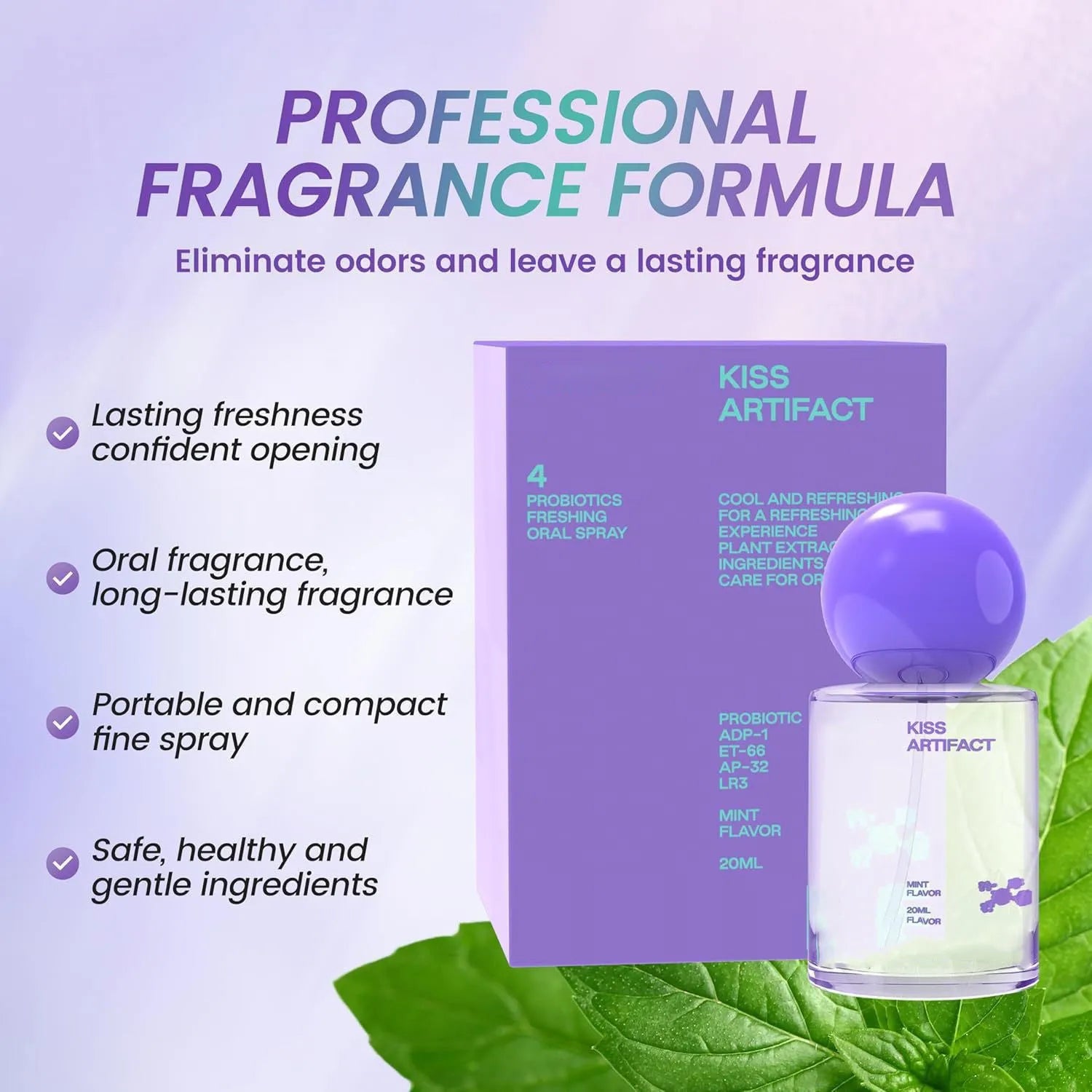 20ml oral spray bottle with probiotics for hydration and portable oral care
