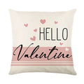 Square red and white plaid pillow cover with heart pattern for Valentine's Day decor